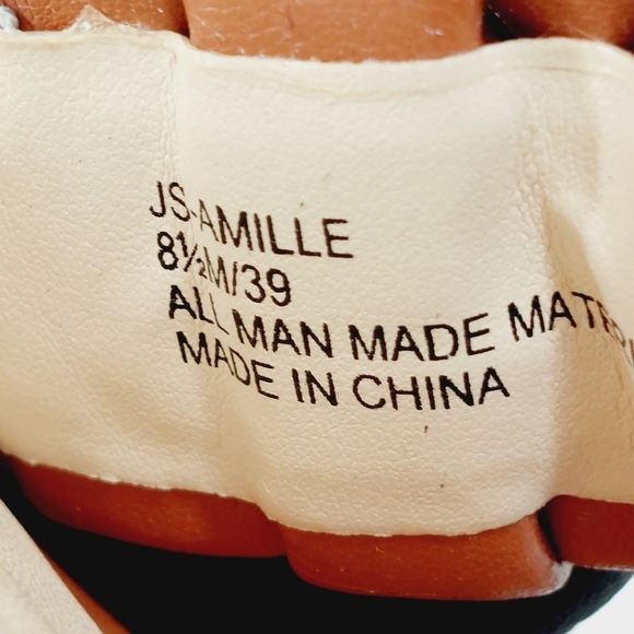 New Jessica Simpson Amille Ginger Faux Leather Slip On Sandals W277 - Picture 10 of 11